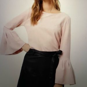 Blush Pink Bell Sleeve Top - Loft